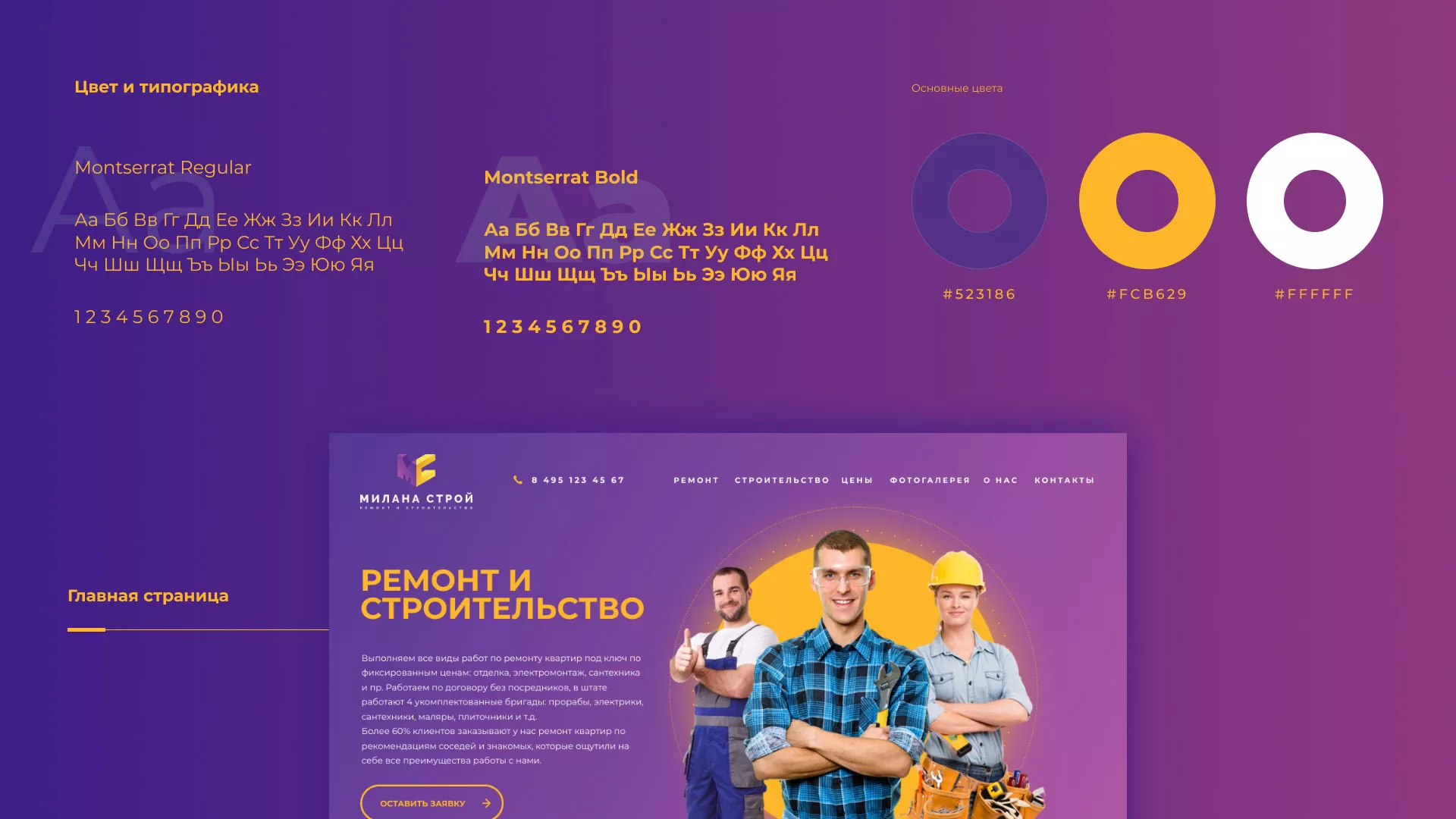 Разработка сайта строительной компании «Милана-Строй» в Муроме