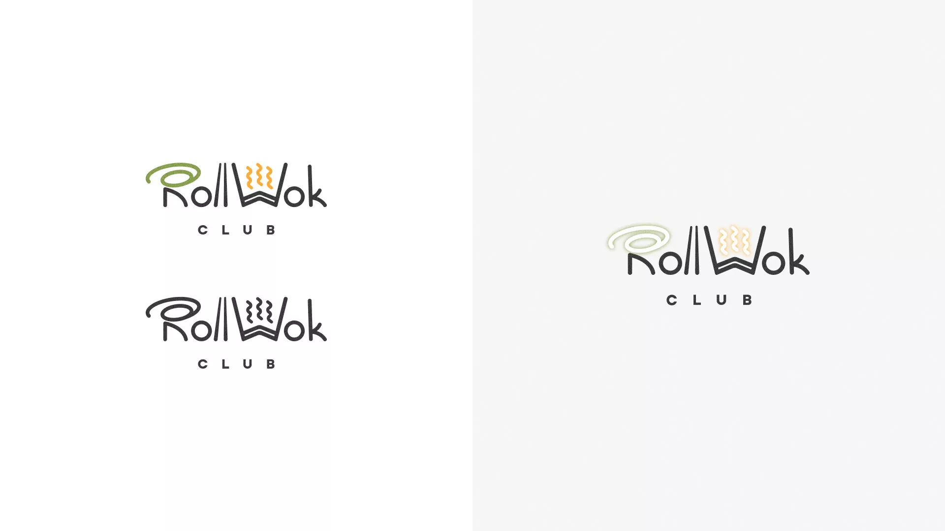Разработка логотипа и фирменного стиля суши-бара «Roll Wok Club» в Муроме