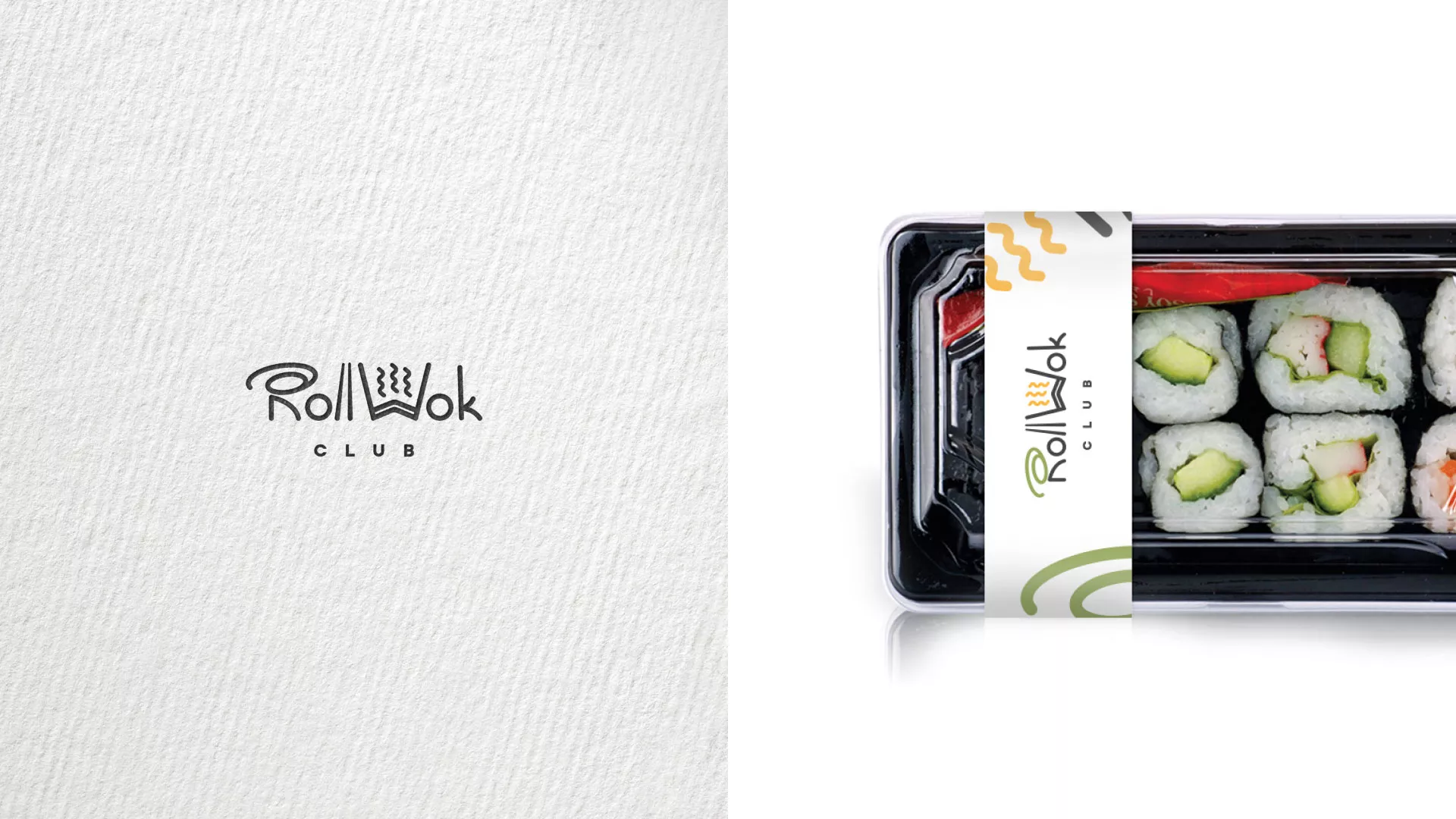 Разработка наклеек для суши-бара «Roll Wok Club» в Муроме