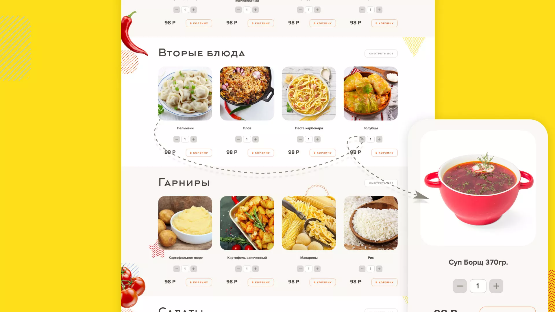 Разработка сайта кафе-столовой «Суп-Мясо-Салат» в Муроме